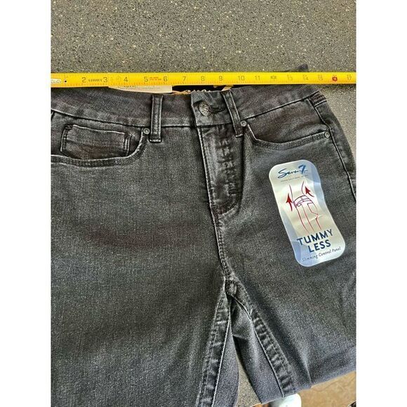Seven7 tummy less High Rise distressed slimmer skinny jeans size 4 - Picture 9 of 11